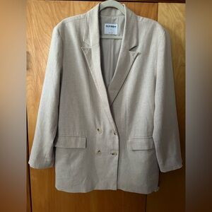 Old Navy Women's Light Beige Double-Breasted Blazer size L